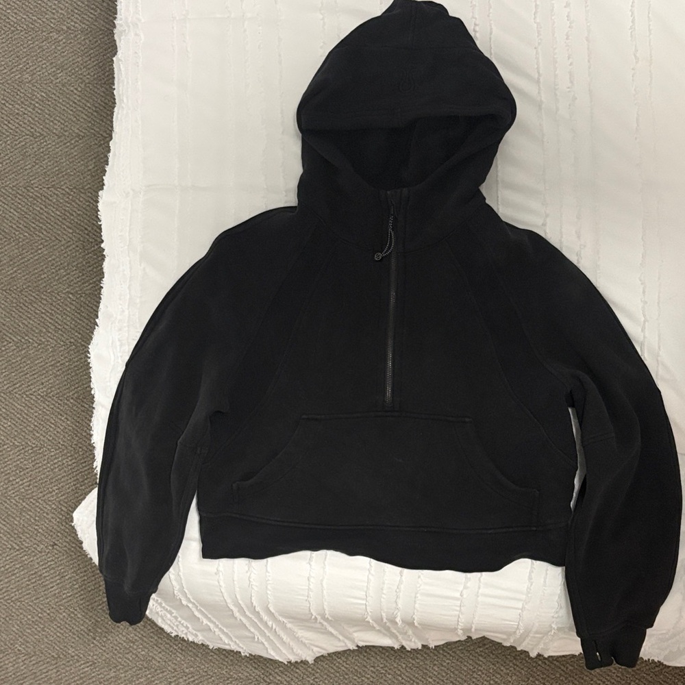 lululemon athletica Black  scuba half zip hoodie sweatshirt
